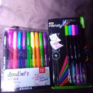 NWT Bic intensity Markers & Zebra Doodlz Gel Pens